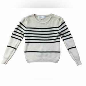 Cupcakes & Cashmere Cream and Black Striped Sweater Crew Neck Med (S/M)